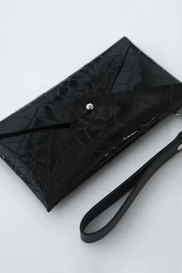 Клатч Mini (черный под рептилию)
