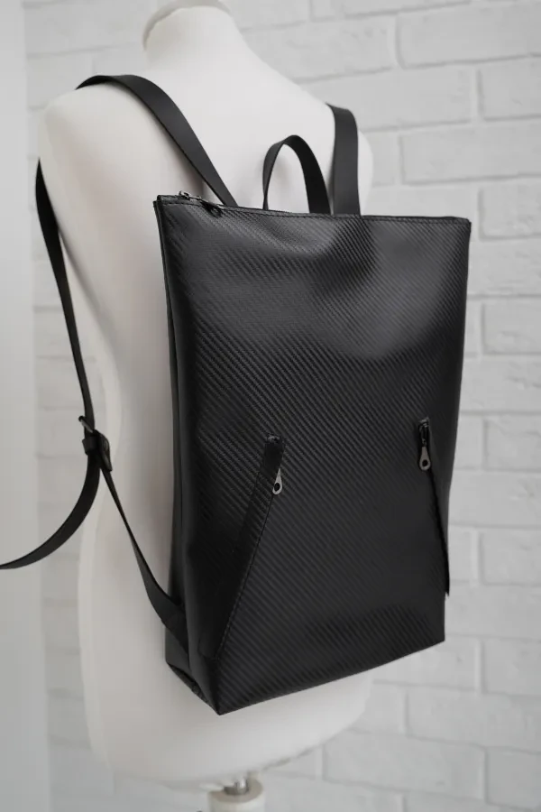 Рюкзак плоский (черный карбон)